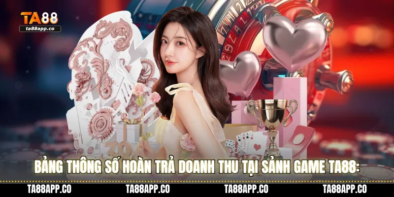 Bảng thông số hoàn trả doanh thu tại sảnh game TA88: